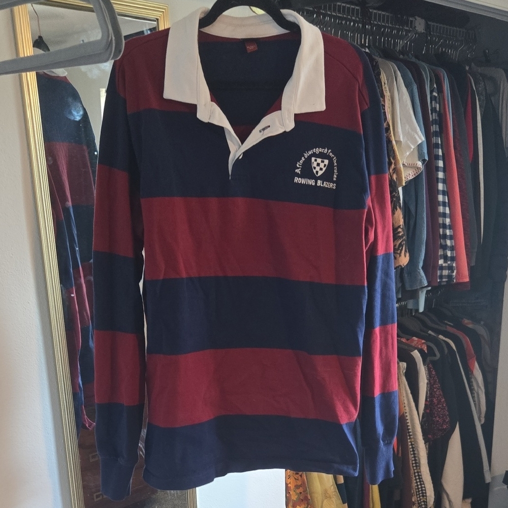 Rowing Blazers Navy Shirt with Embroidered Crest